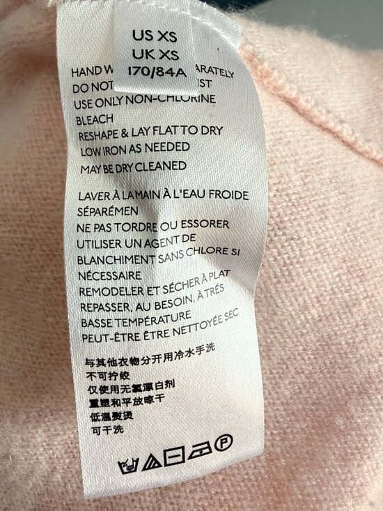 Anthropologie Patty Cowl Neck 100% Cashmere Poncho Sweater Pink XS - Picture 9 of 9